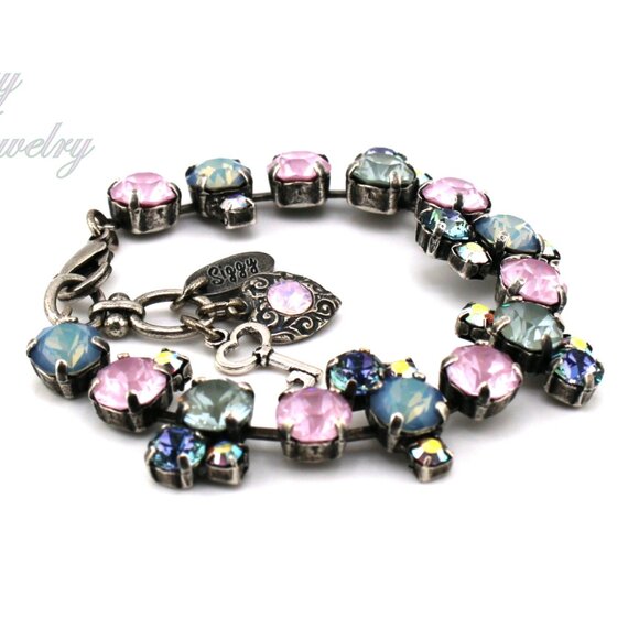 Spring Serenade Bracelet Made with Genuine Austrian Crystals in Pastels - Picture 3 of 9